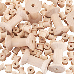 250 шт. 2 стиля деревянных пустых катушек&nbsp;WOOD-TA0001-58