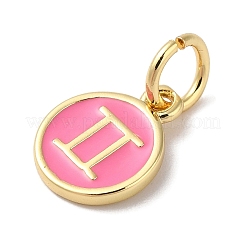Encantos de esmalte de latón chapado en oro real de 18k&nbsp;KK-L216-001G-I04