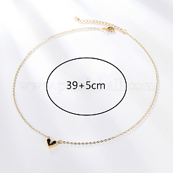 Goldene Halskette mit Herzanhänger aus Messing für Damen&nbsp;LS-WZ0134-1-1