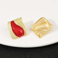 Прямоугольные серьги-гвоздики из латуни&nbsp;EJEW-S277-05G