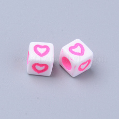 Непрозрачные белые акриловые европейские бусины&nbsp;MACR-S273-51D-01