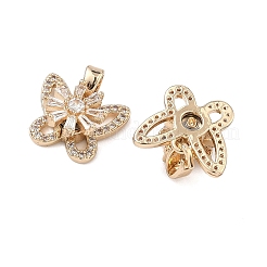 Pendentifs rotatifs en laiton sertis de micro-pavés de zircone cubique transparente&nbsp;KK-A287-07G