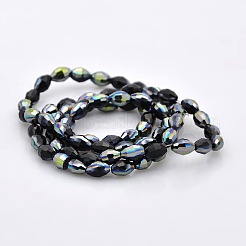 Половина радуги покрытием из стекла граненый риса шарики нити&nbsp;GLAA-A030A-HR03