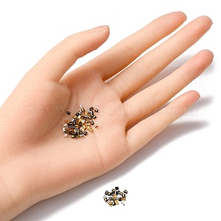 600 шт. 4 цвета латунные обжимные бусины&nbsp;KK-YW0001-52