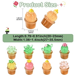 40 pièce de 8 styles de décorations d'affichage de cactus en résine transparente&nbsp;DJEW-CJ0001-31