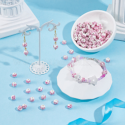 120 шт. фарфоровые бусины ручной работы с принтом&nbsp;PORC-UN0001-05A