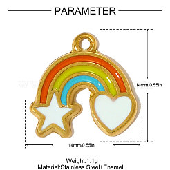 Подвески из нержавеющей стали 304 с эмалью&nbsp;STAS-OY005-26G