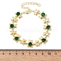 Bracelets à maillons en laiton micro pavé de zircones cubiques pour femmes&nbsp;BJEW-D457-01G-02