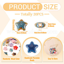 20шт фарфоровые бусины ручной работы&nbsp;PORC-TA0001-30