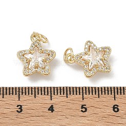 Pendenti in zirconi cubici trasparenti in micro pavè di ottone&nbsp;KK-D228-11G