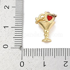 Pendentifs avec zircon cubiques à micro-pavés en laiton&nbsp;KK-Q028-70G-01