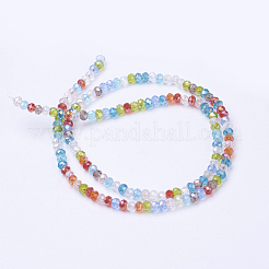 Rondellperlstränge mit gemischten galvanischen Glasfacetten&nbsp;X-EGLA-J047-3x2mm-46