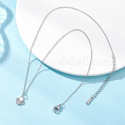 Женские ожерелья-цепочки с подвеской в виде клевера из латуни&nbsp;NJEW-JN05601-02