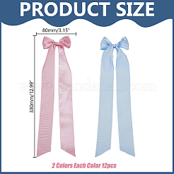 24 шт. двухцветный полиэстеровый бант для украшения свечей&nbsp;HJEW-AR00027