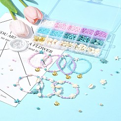 Наборы для изготовления браслетов из синтетической бирюзы и бисера своими руками&nbsp;DIY-FS0007-01