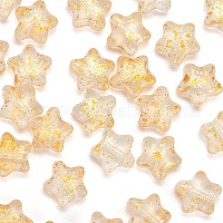 Спрей окрашены прозрачные стеклянные бусины&nbsp;GLAA-FS0001-01B