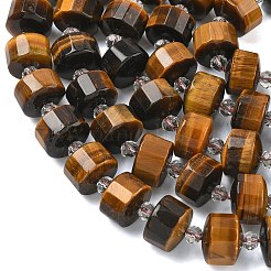 Природных тигровый глаз бисер нитей&nbsp;G-G453-G04-7x12mm