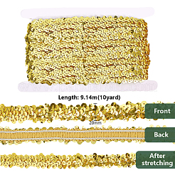 10 yard di passamanerie elastiche in poliestere con paillettes&nbsp;OCOR-PH0005-82