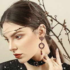 12 paire de boucles d'oreilles à tige en bois de noyer&nbsp;MAK-UN0001-44