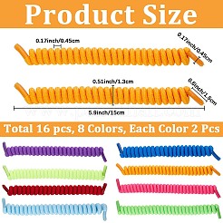 8 Paar 8 Farben gelockte Polyester-Schnürsenkel ohne Binden&nbsp;AJEW-CP0010-32C
