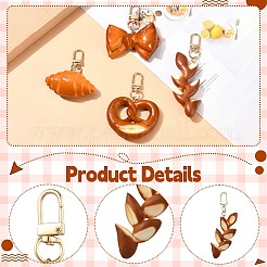 1 набор из 4 шт. 4 стилей брелоков в виде хлеба с имитацией щелочной воды&nbsp;ST-CJ0028-10