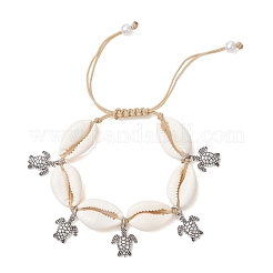 Verstellbare Schildkröten-Charm-Armbänder aus Legierung&nbsp;BJEW-JB13652