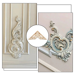 Applique onlay sculpté en bois de caoutchouc&nbsp;AJEW-WH0165-97