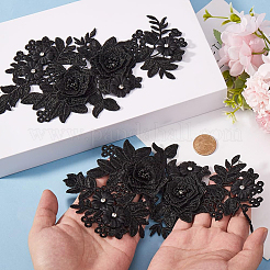 2 paio di toppe in poliestere con strass da stirare/cucire&nbsp;DIY-GF0013-17A