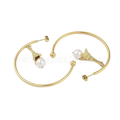 Ионное покрытие (ip) 304 нержавеющая сталь c-образной формы с Эйфелевой башней серьги-гвоздики для женщин&nbsp;EJEW-K281-33G