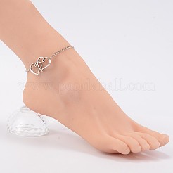 Cuore a cuore stile tibetano di collegamento in lega cavigliere&nbsp;AJEW-AN00115