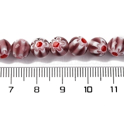 Ручной работы millefiori стеклянные бусины нитки&nbsp;LAMP-G164-05O