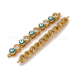 Латунные подвески-подвески с прозрачным кубическим цирконием и эмалью для сглаза&nbsp;KK-CJC0013-03G-02-RS