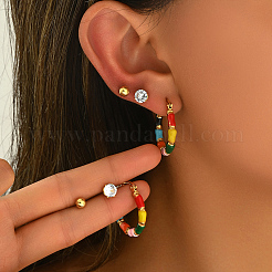 3 пара классических сережек из нержавеющей стали 201 SI9311