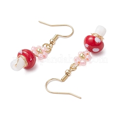 Ручной работы Lampwork болтающийся серьги&nbsp;EJEW-MZ00440-01