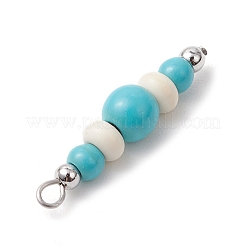 Круглые рондельные бусины из окрашенной синтетической бирюзы&nbsp;PALLOY-JF03988-02