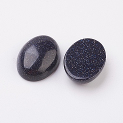 Synthetische Cabochons aus flachem Cabochon mit blauen Goldsteinen&nbsp;G-G741-22x30mm-09