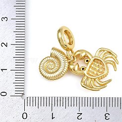 Breloques pendantes européennes en forme de coquillage de crabe&nbsp;X-KK-I352-11G