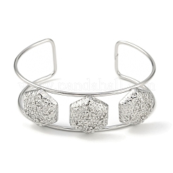 Bracelets manchettes ouverts texturés larges en acier inoxydable 304 anti-ternissement&nbsp;BJEW-Q348-05P-11
