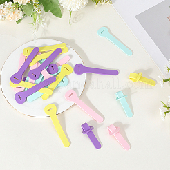 24 шт. 4-х цветные ПВХ-язычки для застежки-молнии&nbsp;PVC-GF0001-02B-03