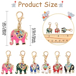 6 шт. подвеска в виде слона из сплава со стразами&nbsp;HJEW-YW00266