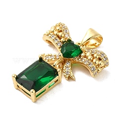 Porte micro ouvrent pendentifs zircone cubique en laiton de placage&nbsp;KK-P241-19G-03