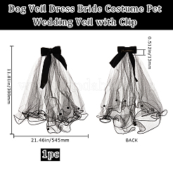 1 шт. полиэстеровая фата для невесты и собак&nbsp;AJEW-GF0010-48B