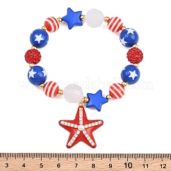 Armbänder aus elastischen Harzperlen mit Aufdruck zum Unabhängigkeitstag für Damen&nbsp;RE-CBA6B51-01