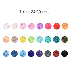 240g 24 couleurs perles en pâte polymère faites à la main&nbsp;CLAY-JP0001-09-4mm