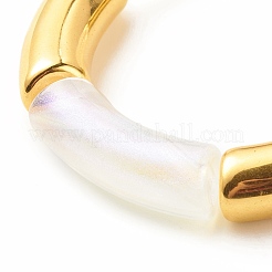 Bracciale elastico da donna con tubo curvo in acrilico&nbsp;BJEW-JB08125