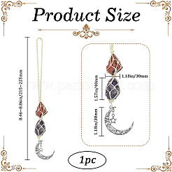 Nuggets natürlicher roter Jaspis & Amethyst Beutel Anhänger Dekorationen&nbsp;HJEW-WH20002-03B