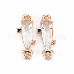 Покрытие стойки латунь микропаве прозрачные подвески из кубического циркония&nbsp;KK-T060-63G-RS