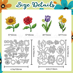 2 Stück Stanzschablonen aus Kohlenstoffstahl mit Blumenmotiv in 2 Stilen.&nbsp;DIY-WH0309-3123