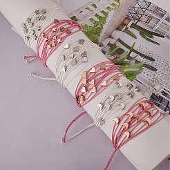 Braccialetto multicorda con lettera iniziale a charm&nbsp;BJEW-SW00042-01
