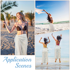 Прямоугольное полиэстеровое пляжное платье-халат&nbsp;AJEW-WH20006-182A